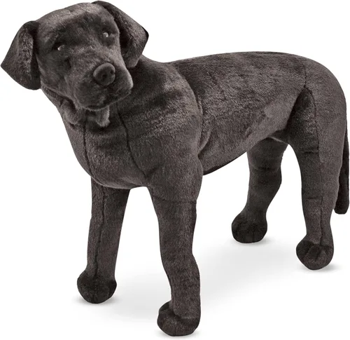 Animal de peluche realista, perro labrador gigante color negro por Melissa & Doug (más de 2 pies de altura)