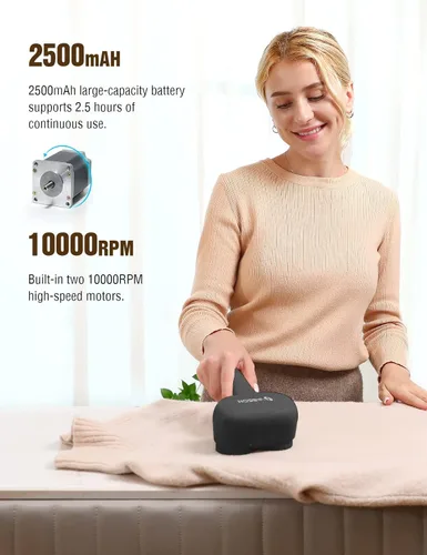 Miniatura 3 de VASSON Afeitadora de tela, removedor eléctrico de pelusas, afeitadora de pelusa recargable, afeitadoras de suéter para quitar pelusas, removedor