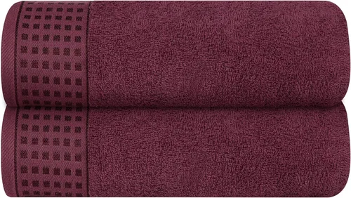 Miniatura 110 de GLAMBURG Juego de 2 toallas de baño de gran tamaño 100% algodón, 28 x 55 pulgadas, ultra suaves, altamente absorbentes, compactas, de secado rápido