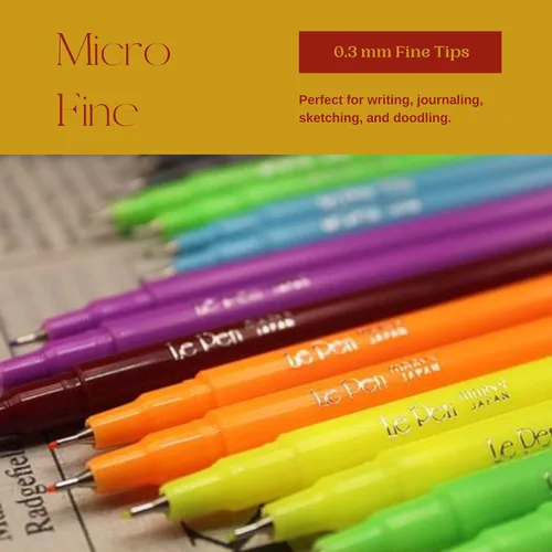 Miniatura 5 de Uchida Le Pens - Juego de bolígrafos multicolor de 36 colores, bolígrafos Le Pen para diario, bolígrafos finos a prueba de manchas para escribir