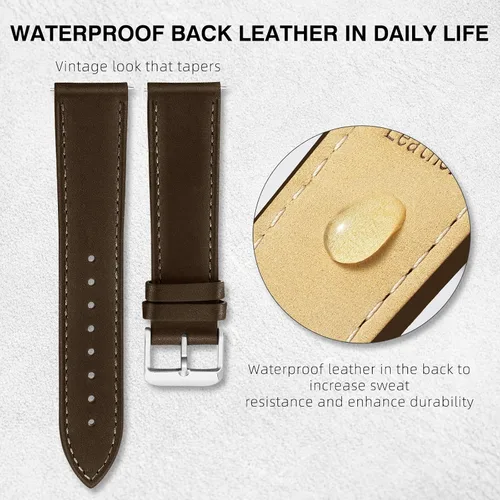Miniatura 24 de Ritche Correa de reloj de cuero de liberación rápida para hombres y mujeres, correa de reloj de 0.79 pulgadas, 0.78 pulgadas, 0.86 pulgadas