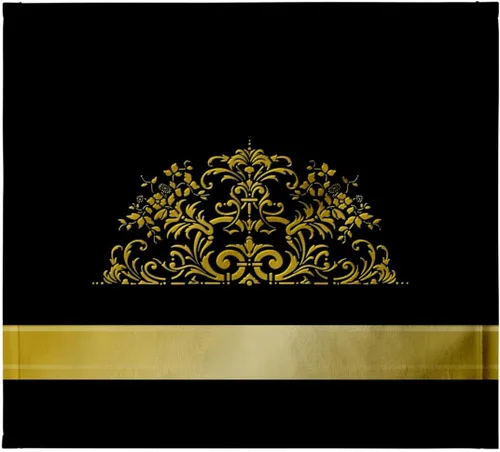 3dRose - Russ Billington Designs - Imagen de elegante efecto de oro sintético Art Nouveau Floral sobre fondo negro - Toallas (twl-219217-3) 15" x 22"