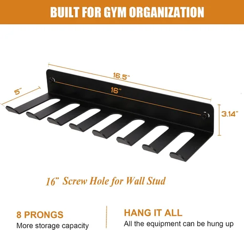 Miniatura 6 de Estante de almacenamiento multiusos para bandas de resistencia, estante de almacenamiento de gimnasio, estante de bandas de fitness, estante