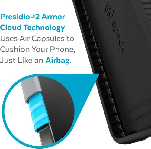 Miniatura 3 de Speck Productos Funda Presidio2 Grip Samsung Galaxy S22, bisel elevado, Negro/Negro/Blanco