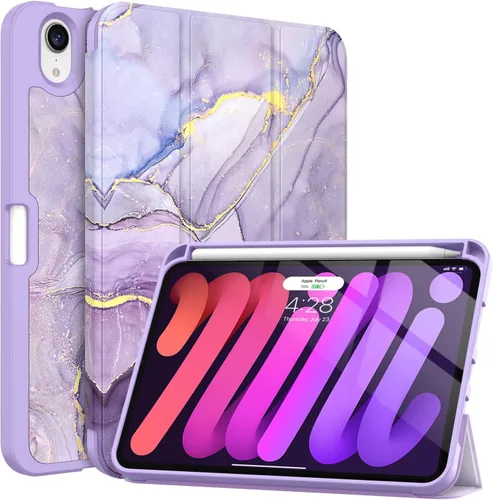 Miniatura 20 de Soke Funda para iPad mini 7(A17 Pro) 2024/iPad Mini 6 2021 de 8.3 pulgadas con Soporte para Lápiz-[Carga de Lápiz + Activación/Suspensión
