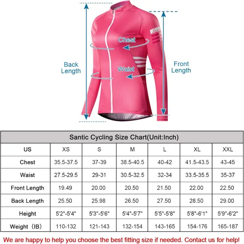 Miniatura 4 de Santic Camiseta de ciclismo de manga larga para mujer, chaqueta de bicicleta con bolsillos