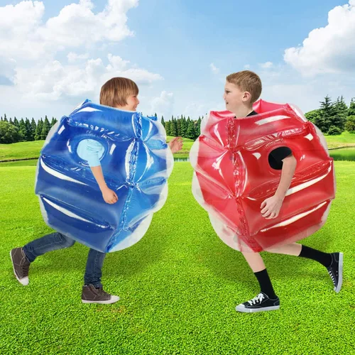Miniatura 7 de 2 piezas de parachoques inflables para niños, pelota de rebote para niños, bolas de sumo para niños, pelota de juego de césped para niños al aire