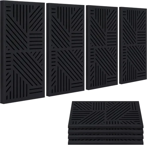 BUBOS Paquete de 4 paneles acústicos engrosados, 23.6'' x 11.8'' paneles de pared acústicos autoadhesivos absorbentes de sonido con cavidad para
