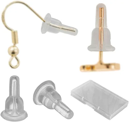 Parte trasera de silicona transparente para aretes, 150 unidades, 75 pares hipoalergénicos, seguros para aretes tipo dormilona, de cobertura Estilo