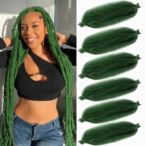 Miniatura 24 de Cabello afro trenzado elástico de 24 pulgadas 3 paquetes Cabello afro trenzado elástico Cabello afro para trenzado en crochet (24 pulgadas