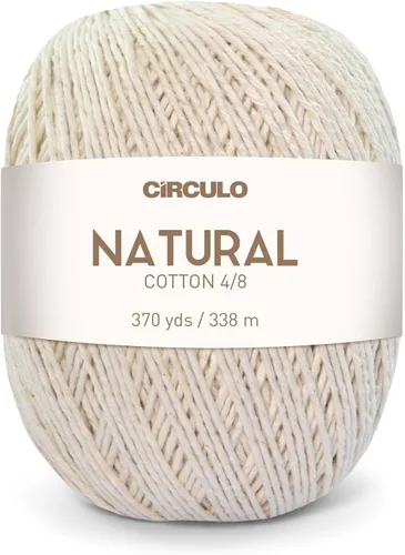Miniatura 11 de Circulo - Hilo de algodón natural 4/10 grueso, 14.11 onzas de hilo sin teñir, 100% algodón brasileño para ganchillo, tejido y macramé, color: 20