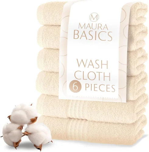 Miniatura 29 de MAURA Basics - Toallas de baño de 100 % algodón turco con bucles de gancho. Juego de toallas de felpa absorbentes de lujo extra grandes para baño
