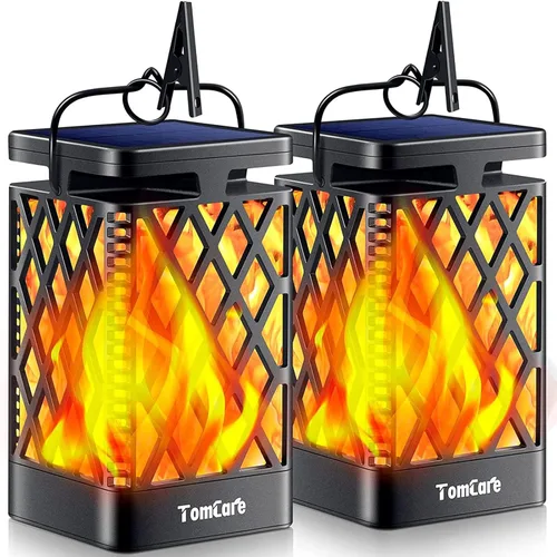 Miniatura 11 de TomCare Luces solares mejoradas, linterna solar parpadeante, linterna colgante al aire libre, iluminación decorativa, alimentada por energía solar