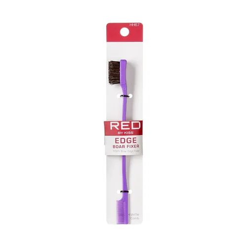 Miniatura 10 de Red by Kiss Ultimate Edge Fixer - Cepillo profesional de pelo de jabalí (100% pelo de jabalí) (BSH28)