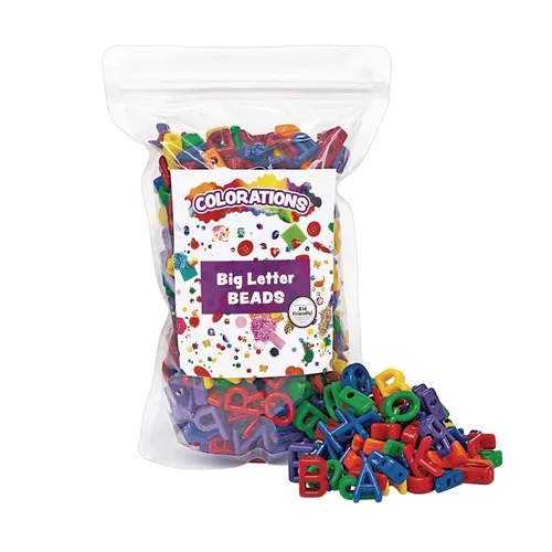 Miniatura 2 de Colorations LETBD - Cuentas de letras grandes, plástico, 300 piezas, lenguaje, artes y manualidades, para niños, cuerdas, profesores, habilidades