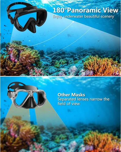 Miniatura 2 de Juego de 2 máscaras de esnórquel seco para adultos, máscara de buceo, gafas de natación, máscara de buceo, cubierta de nariz, buceo gratis