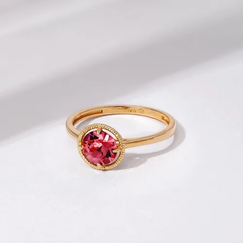 Miniatura 4 de Tienda Collection 10k Gold Imported Crystal March Birthstone Ring