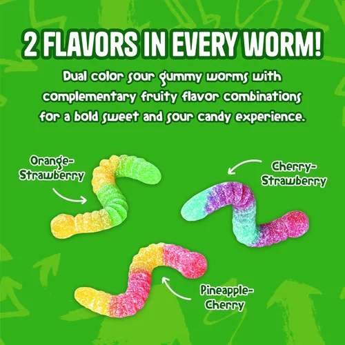 Miniatura 5 de ChewzMe Gusanos de Gomita Ácida, Dulces de Gomita Ácida, 6 oz (Paquete de 1)