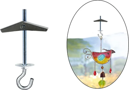 Miniatura 3 de Alovexiong Paquete de 4 ganchos de techo de placas de yeso de acero al carbono, pernos de ala de palanca de resorte, instalación de techo de pared