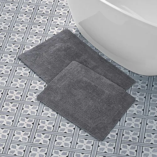 Miniatura 11 de Laura Ashley - Tapete de baño reversible de algodón, decoración de baño de alta calidad, lavable a máquina, altamente absorbente, 17 x 24 pulgadas