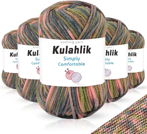 Miniatura 99 de 50g (1x50g) Hilo Acrílico para Crochet y Tejido, Hilo Degradado Colorido, 1 Rollo de Madejas, Hilo Acrílico Multicolor, Perfecto para Proyectos