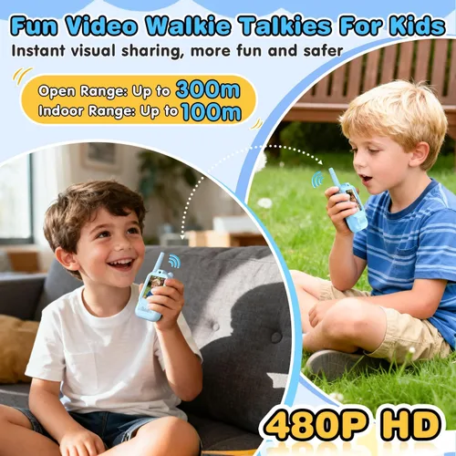 Miniatura 3 de Walkie Talkies de Video para Niños, Paquete de 2 Walkie Talkies FaceTime con Cámara HD y Cambiador de Voz para Niños y Niñas para Juegos Familiares