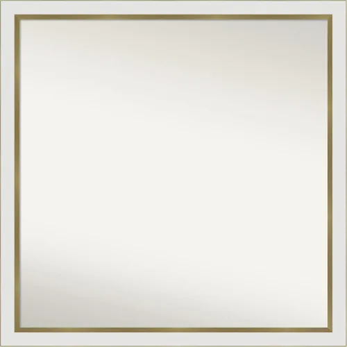 Miniatura 107 de Amanti Art Espejo de baño blanco para sobre el fregadero, 30 x 35 pulgadas, espejo de tocador rectangular estrecho de Eva de oro blanco, marco