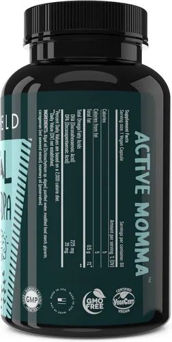 Miniatura 8 de Freshfield Omega 3 DHA vegano prenatal: sostenible, sin carragenina, probado por terceros, botella compostable, neutro en carbono. Apoya el corazón