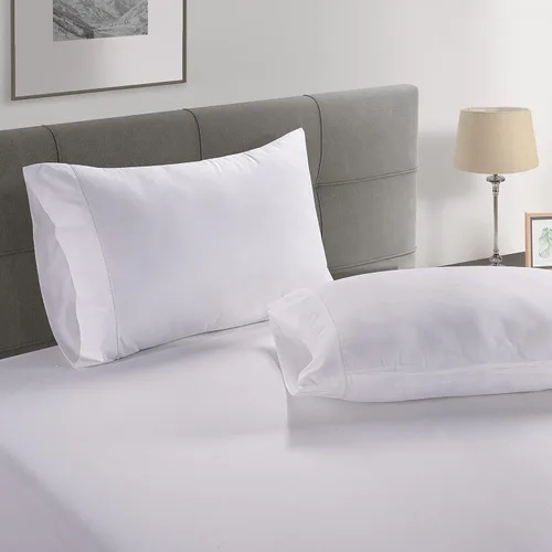 Miniatura 2 de Lane Linen - Juego de 2 fundas de almohada, 100% algodón orgánico, tamaño estándar, suaves, color blanco (20 x 26 pulgadas)