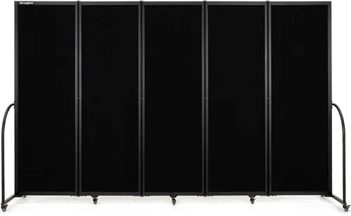 Partición plegable de habitación, pantalla de privacidad con brazos, divisores de oficina, 10 pies 2 pulgadas de largo x 6 pies 7 pulgadas de alto,