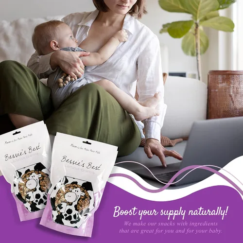 Miniatura 8 de Bessie's Best Lactation Granola Apoyo a la lactancia sin lácteos Alternativa de galletas que estimulan la leche Snacks de enfermería Aumento