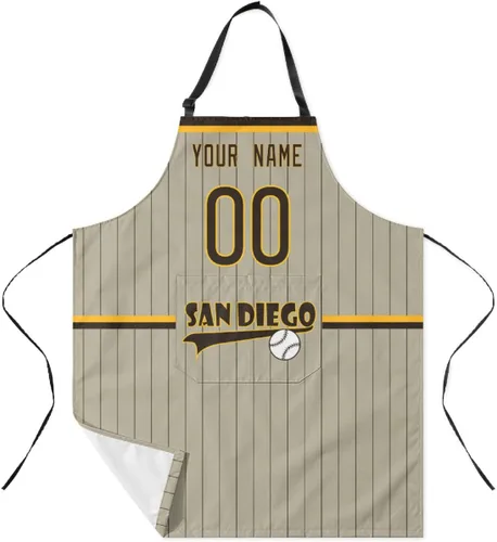 Miniatura 16 de ANTKING Custom Apron with Pocket Custom Any Name and Any Number Gifts for Dad Men Fans