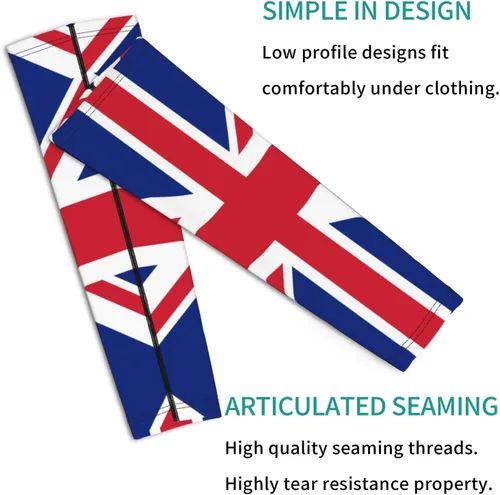 Miniatura 2 de Unisex Lightweight Cooling Arm Sleeves United Kingdom Uk Flag Compression Warmer Cover For Outdoor Activity