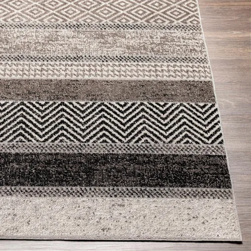 Miniatura 5 de Hauteloom Middlestown - Alfombra lavable a máquina para sala de estar, dormitorio, color negro, beige, gris, 5 pies 3 pulgadas x 7 pies