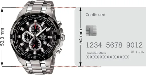 Miniatura 7 de Taquímetro de esfera negra de acero inoxidable Edifice para hombre, Negro -, Cronógrafo, movimiento de cuarzo