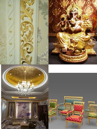 Miniatura 3 de 100 hojas de hojas de imitación de oro. Las hojas de lámina dorada son adecuadas para arte, dorado, decoración, manualidades, imágenes, marcos