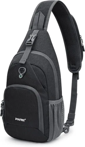 G4Free Bolso bandolera RFID, mochila cruzada para el pecho, bolso de hombro para senderismo al aire libre Gris oscuro