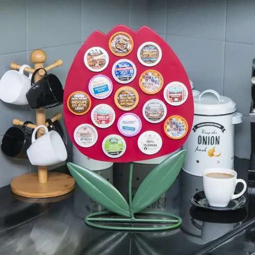 Miniatura 2 de Made Easy Kit Soporte para cápsulas de café para encimera frontal compatible con K-Cups, decoración de barra de café para el café del hogar