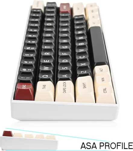 Miniatura 5 de Guffercty kred GTSP - Teclas retro de perfil ASA de 150 teclas con doble disparo PBT Keycap 75% ISO/ANSI Layout para 108 104 87 82 68 61 MX Rome