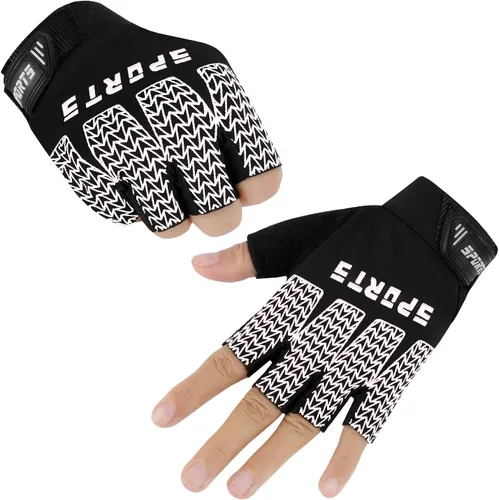 Miniatura 2 de Bumobot Guantes de ciclismo deportivos sin dedos antideslizantes para niños pequeños, guantes de pesca de medio dedo para niños, ciclismo, escalada