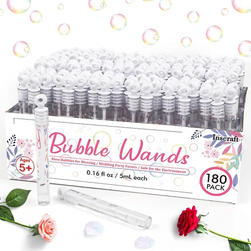 Paquete de 180 varitas de burbujas a granel, recuerdos de fiesta para bodas, aniversarios, celebraciones, graduaciones, cumpleaños, juguetes de