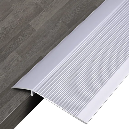 Miniatura 9 de SAGIDAR Tiras de transición de aluminio para puerta, rampas de umbral de metal de 3.9 in de ancho, tira de borde de alfombra antideslizante, suave