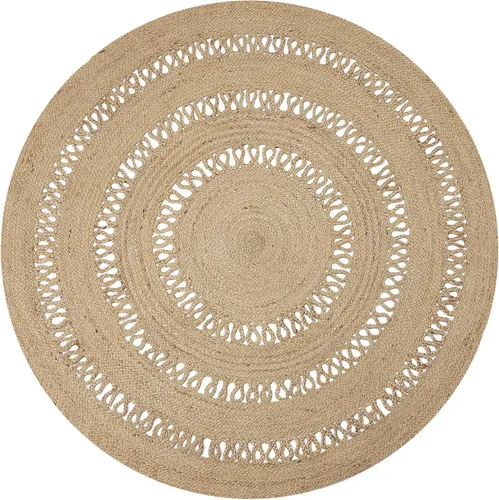 Miniatura 9 de RedEarth · Alfombra rectangular - 2'x3' de yute natural trenzada con respaldo antideslizante - Alfombra boho tejida a mano para dormitorio, cocina