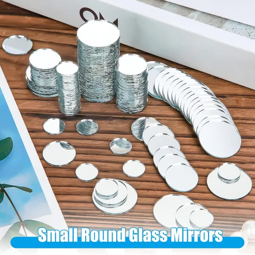 Miniatura 3 de Kigley 200 piezas de espejos redondos pequeños para manualidades, piezas de espejo mini mosaico, azulejos de mosaico para manualidades y proyectos