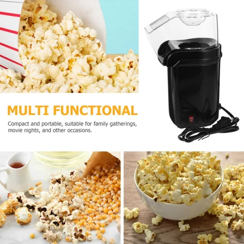 Miniatura 7 de Cabilock Máquina eléctrica de palomitas de maíz con pala de 110 V, máquina automática de aperitivos saludables para fiestas familiares de películas