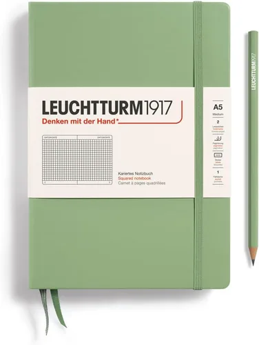 Miniatura 137 de LEUCHTTURM1917 - Cuaderno de tapa dura mediano A5 con 251 páginas numeradas para escritura y diario (verde menta, con puntos)