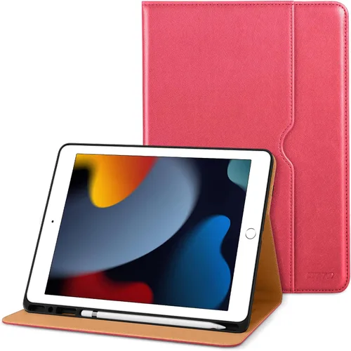 Miniatura 43 de DTTO para iPad de 9ª/8ª/7ª generación de 10.2 pulgadas 2021/2020/2019, funda tipo cartera de negocios de cuero premium con soporte para Apple Pencil