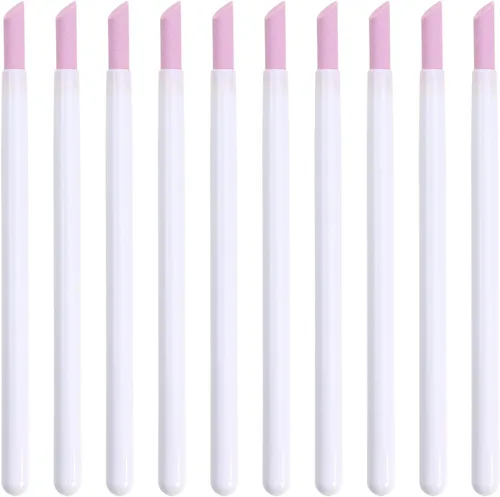 ONLYKXY Empujadores de cutículas de uñas con piedra pómez, mango de plástico, limpiador, removedor de cutículas, lima de uñas, manicura, pedicura,