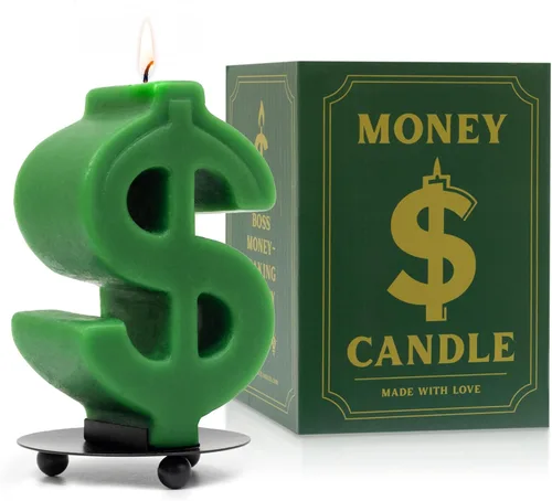 Vela de Dinero para Manifestación de Riqueza y Suerte – Velas Divertidas para Cualquier Ocasión – Vela Perfumada de Vainilla para Regalos