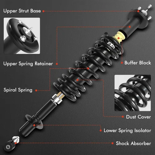 Miniatura 2 de A-Premium Conjunto de puntal trasero compatible con Subaru Impreza [2.5L] 2008 2009 2010 2011-2x Suspensión de reemplazo completo amortiguador